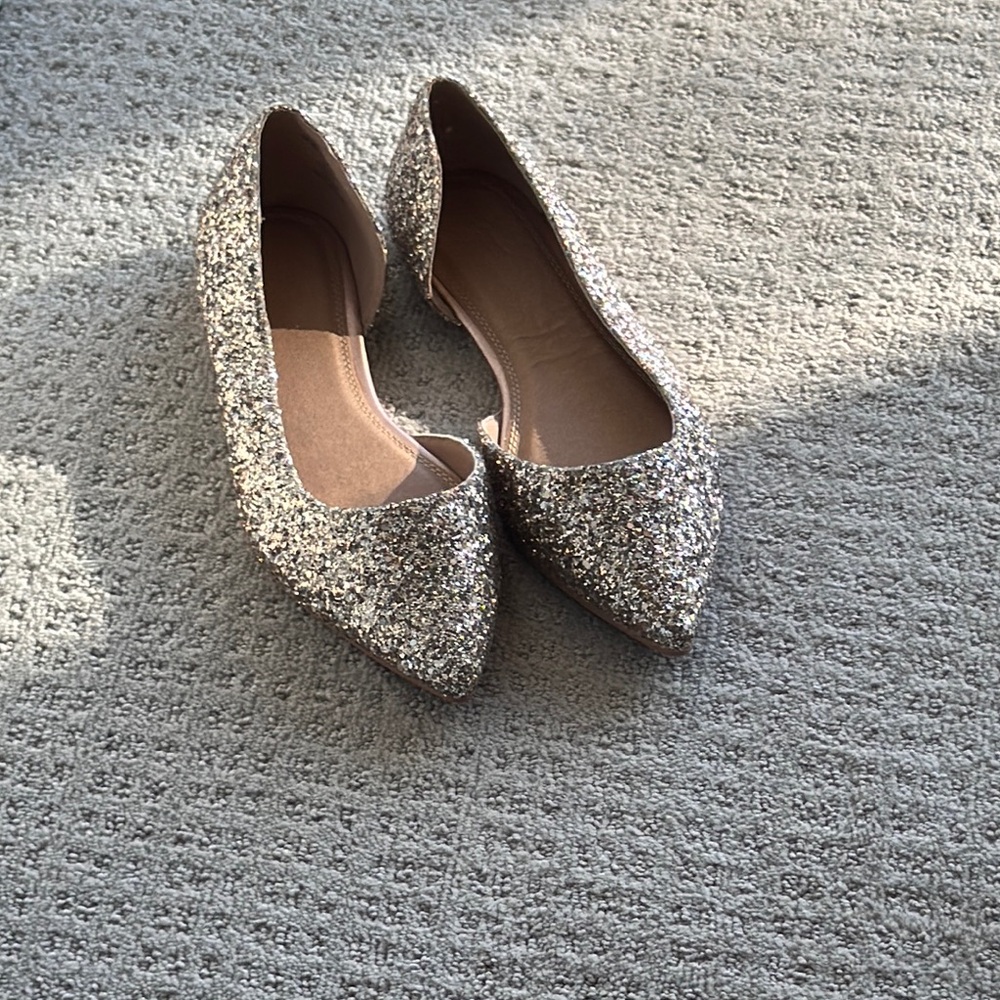 ASOS Champaign Glitter Flats Elegant Loafers